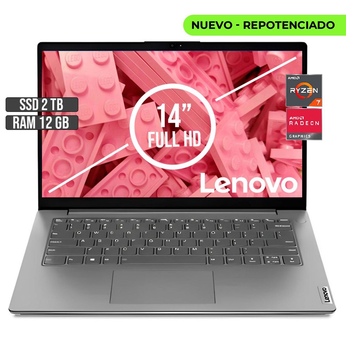 LENOVO - LENOVO V14 AMD RYZEN 7-5825U SSD 2TB RAM 12GB LED 14 FULL HD