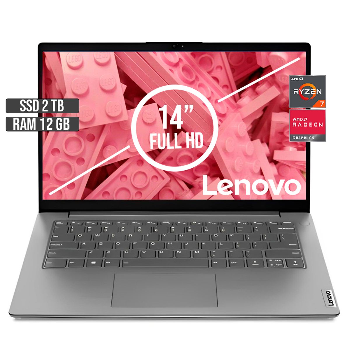 LENOVO - LENOVO V14 AMD RYZEN 7-5825U SSD 2TB RAM 12GB LED 14 FULL HD