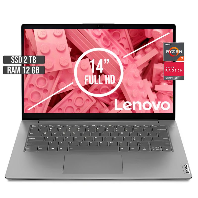 LENOVO - LENOVO V14 AMD RYZEN 7-5825U SSD 2TB RAM 12GB LED 14 FULL HD