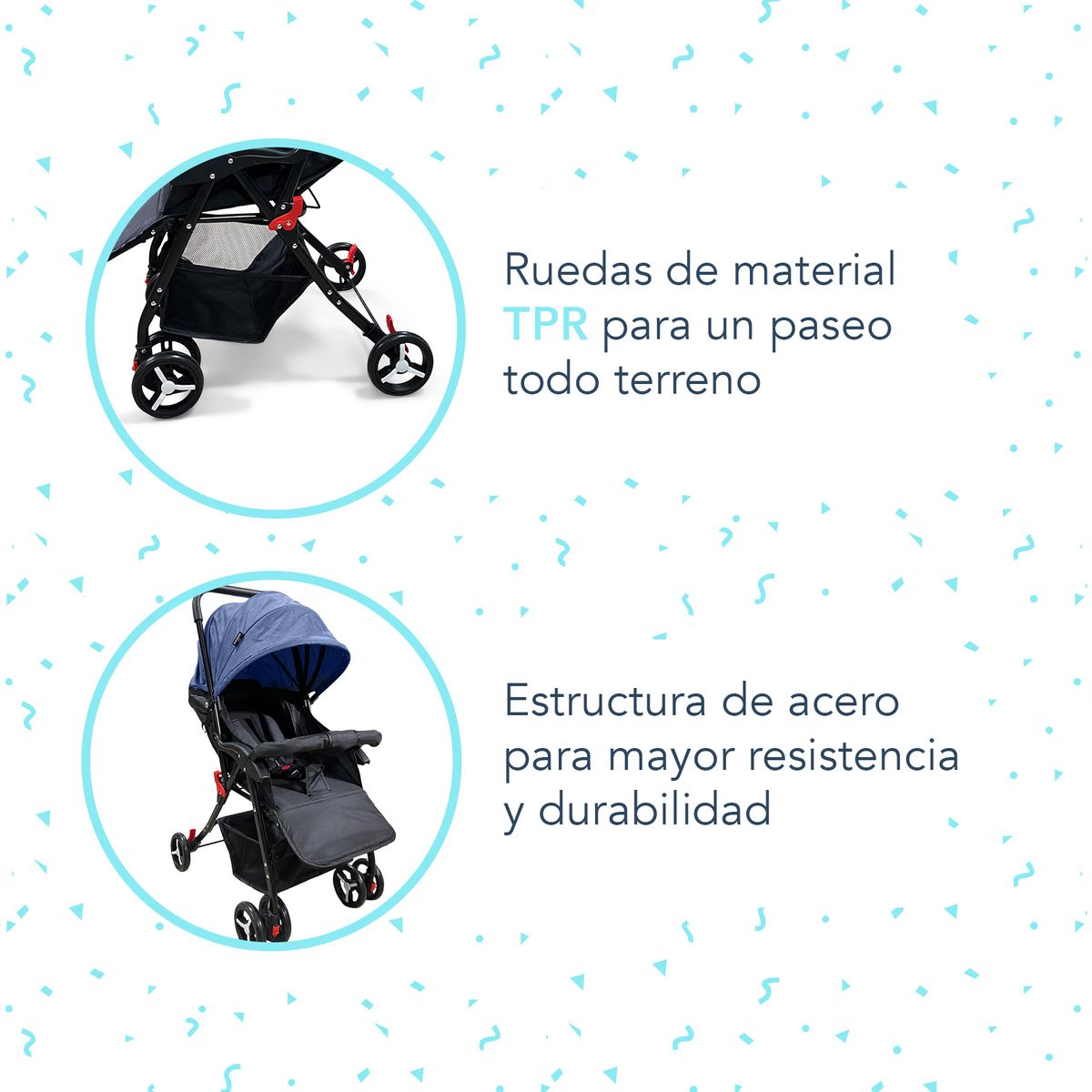 GENERICO - Coche Bebe Bambino XB99 Coche Paseador Plegable Liviano Azul