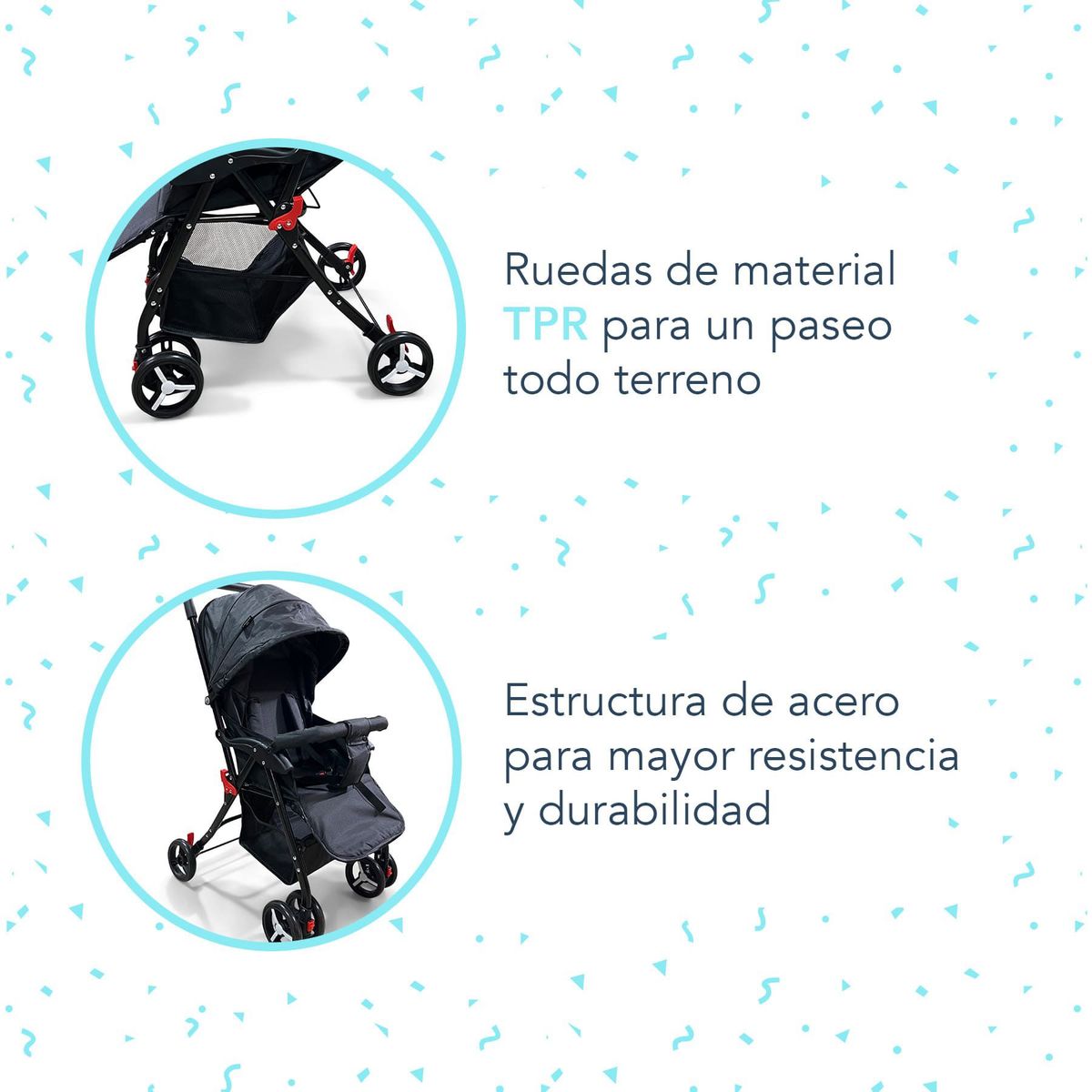 GENERICO - Coche Bambino XB99 Coche Paseador Plegable Liviano Negro