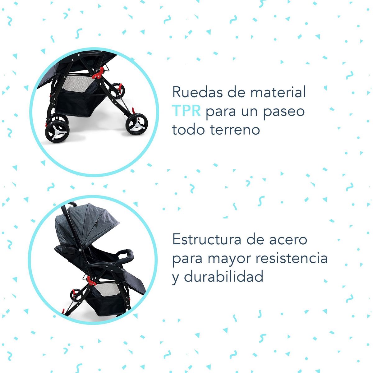 GENERICO - Coche Bebe Bambino XB99 Coche Paseador Plegable Liviano Gris