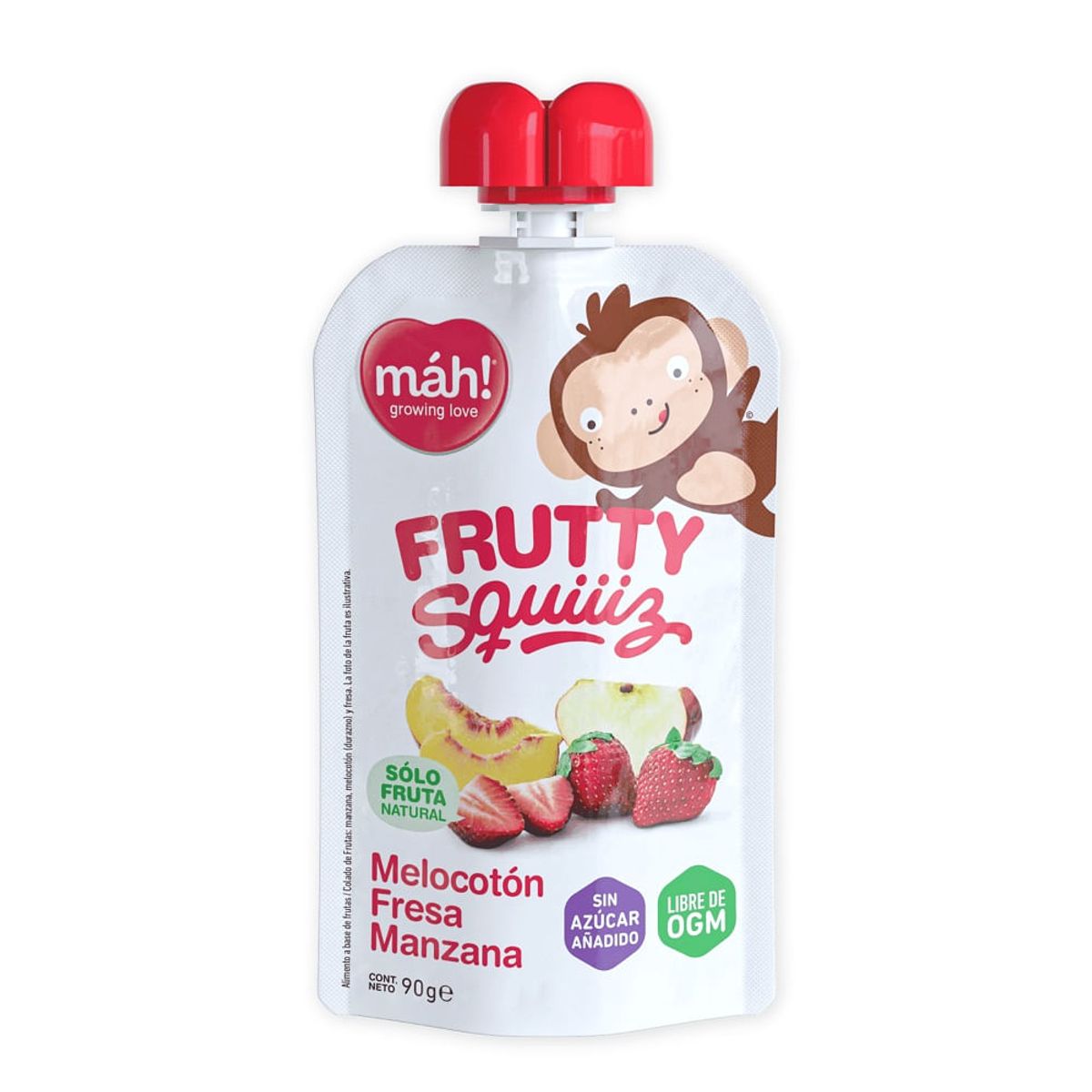 MAH - Compota Organico Frutty Melocoton Fresa Manzana Mah! X 90g