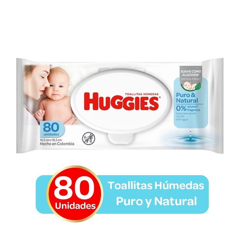 GENERICO - Toallitas Humedas Huggies Puro Y Natural X 80und