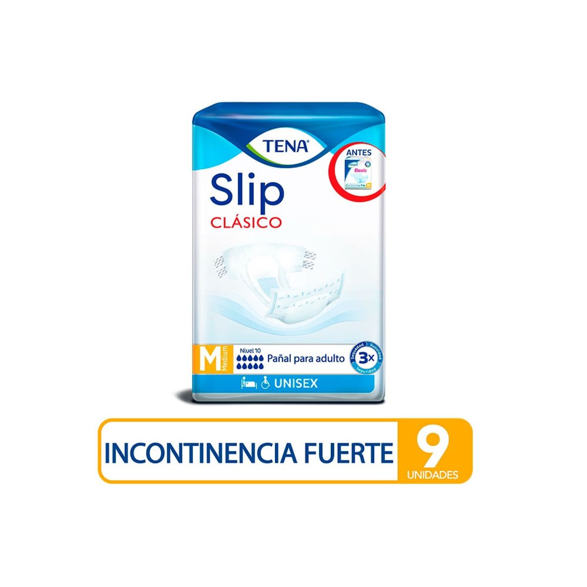 TENA - Pañal Tena Basic Talla M X 9und