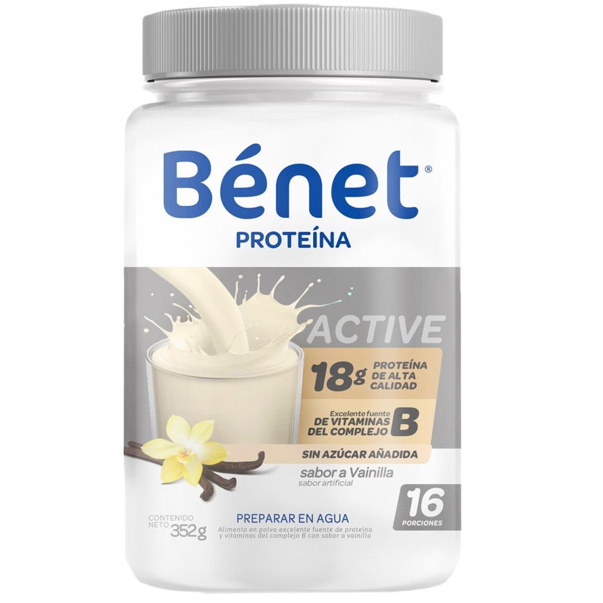 BENET - Proteina Benet Polvo Vainilla Sin Azucar X 352g