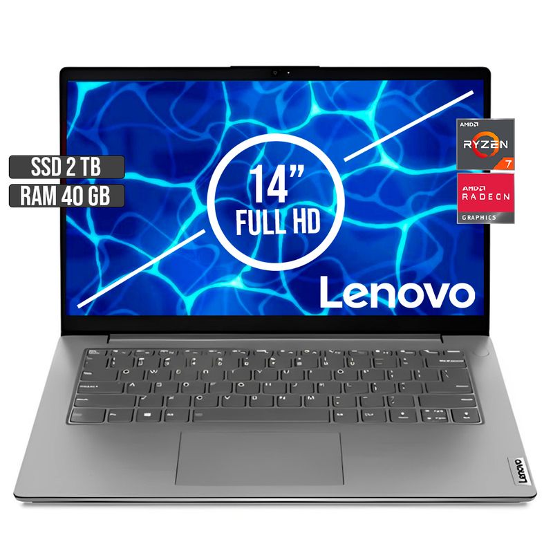 LENOVO - LENOVO V14 AMD RYZEN 7-5825U SSD 2TB RAM 40GB LED 14 FULL HD