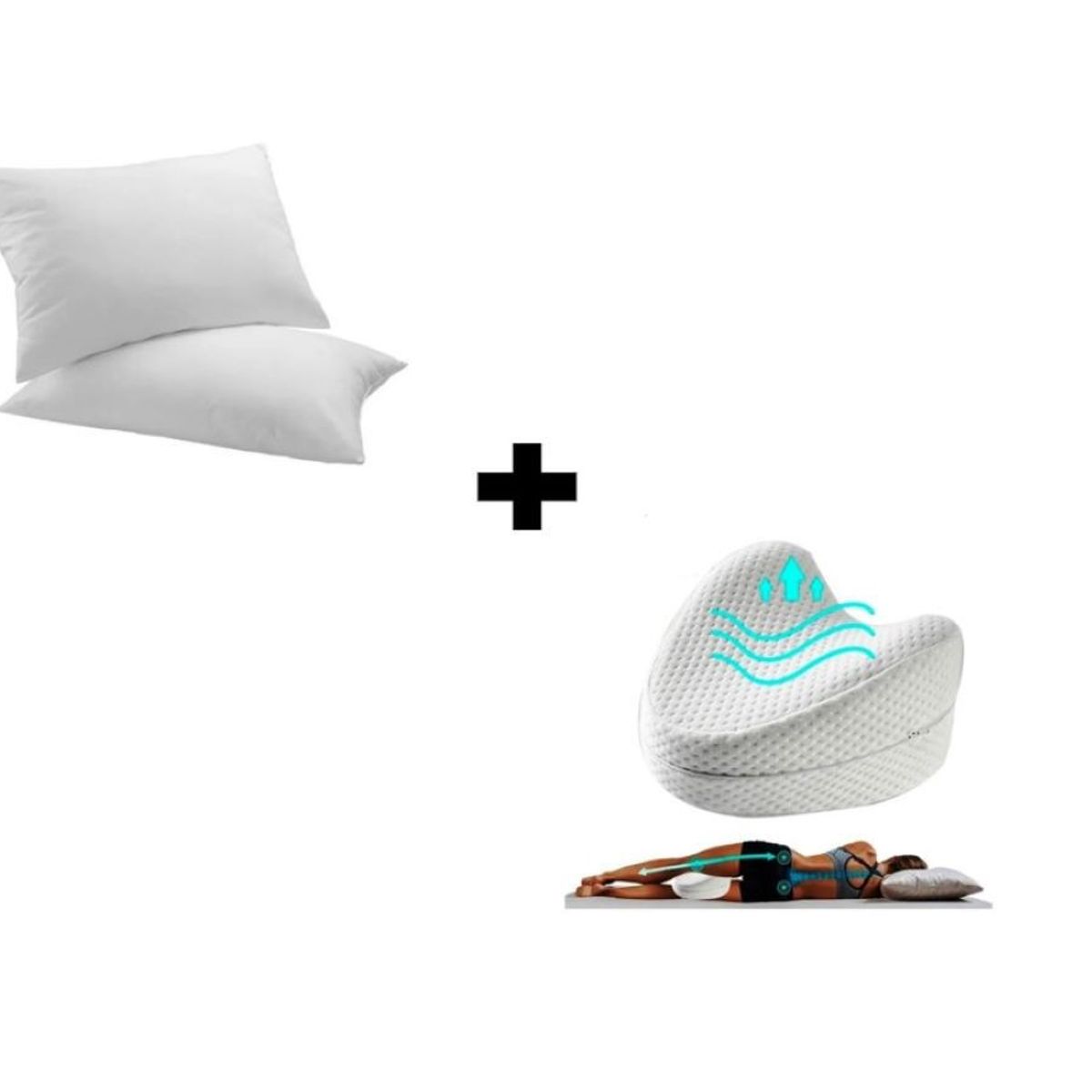 GENERICO - Almohadas En Fibra Siliconada X 2 Mas Cojin Almohada Pierna.