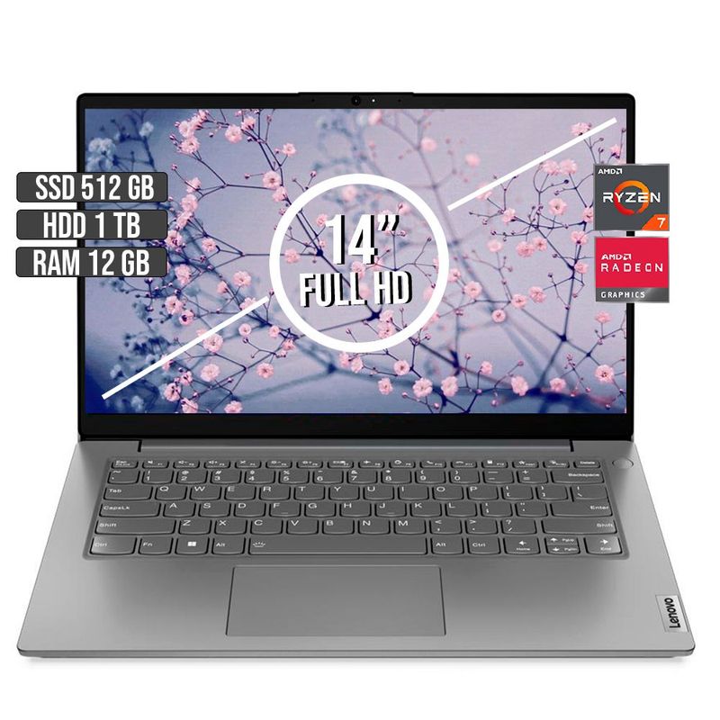 LENOVO - LENOVO V14 AMD RYZEN 7-5825U SSD 512GB + HDD 1TB RAM 12GB LED 14 FULL HD