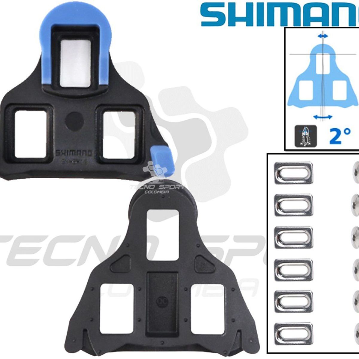 SHIMANO - Calas Chocles Shimano Sh12 Spd Trabas Azul Pedal Ruta 2°