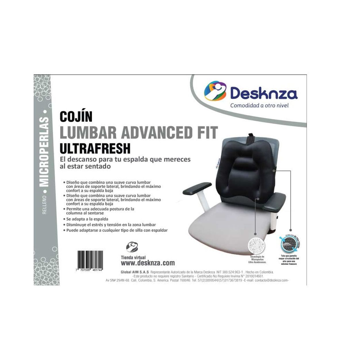 DESKNZA - Cojin Desknza Lumbar Advanced Fit X 1und