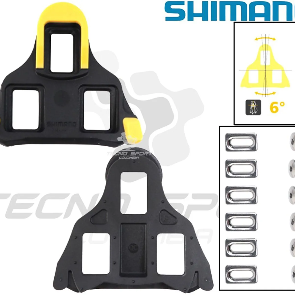 SHIMANO - Calas Chocles Shimano Sh11 Spd Trabas Amarillo Pedal Ruta 6°