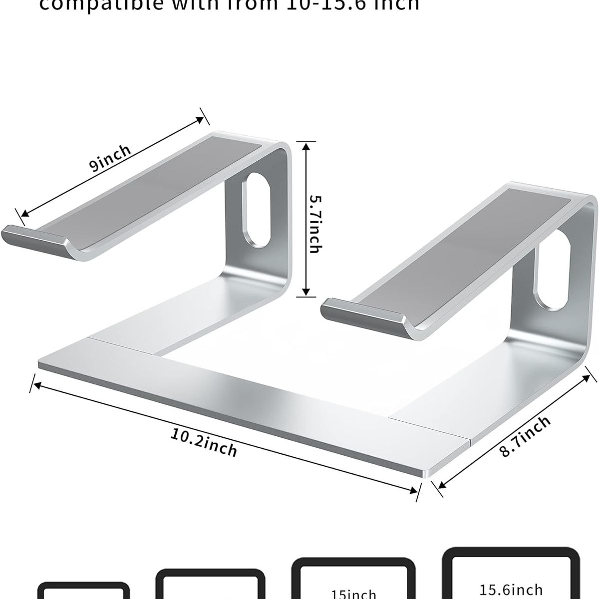 ERGONOMUS - Base Soporte Ergonómico Para Pc Portátil Laptop Aluminio Mac