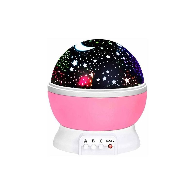 GENERICO - Lampara Redonda Star Master Rosa  Rotatoria Proyector Luz LED.