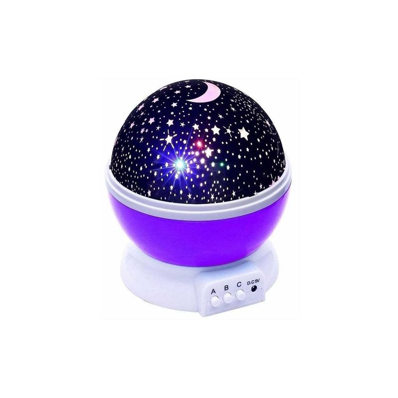 GENERICO - Lampara Redonda Star Master Morada Rotatoria Proyector Luz LED.