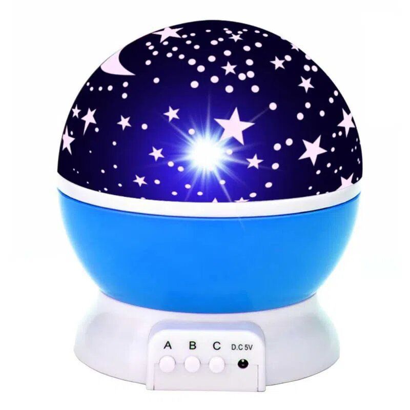 GENERICO - Lampara Redonda Star Master Azul Rotatoria Proyector Luz LED.