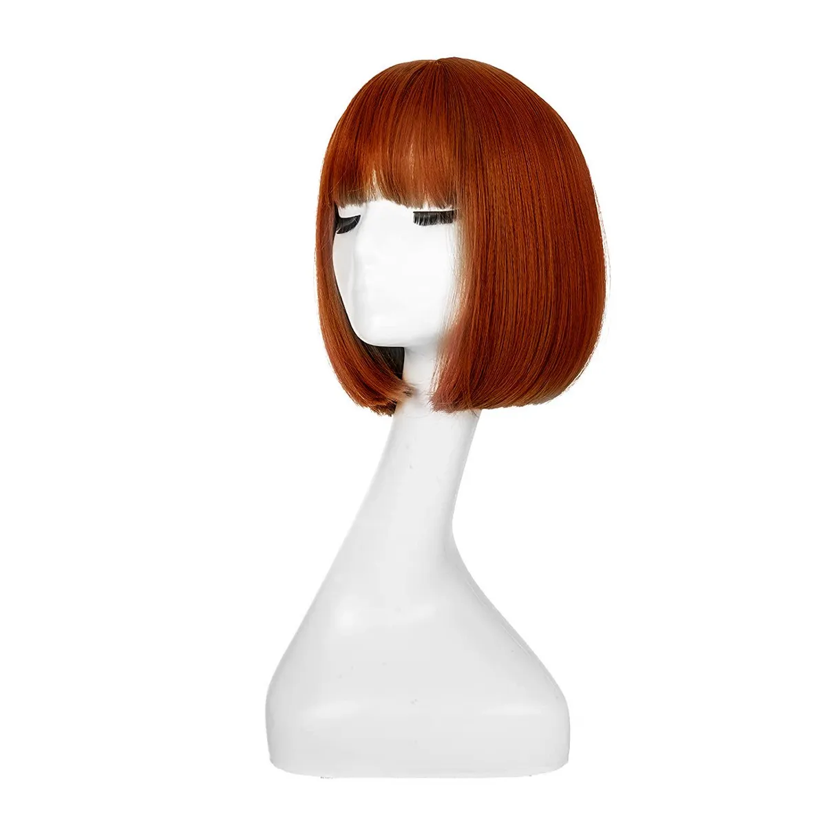 P&R APRECIOSDEREMATE - Peluca Corta Bob Café Fiesta Halloween Carnaval Hora Loca