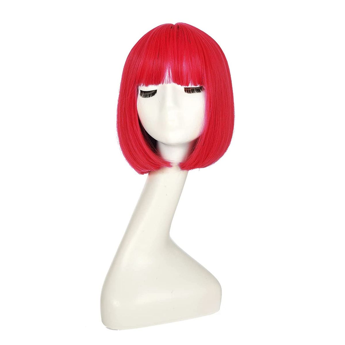 P&R APRECIOSDEREMATE - Peluca Corta Bob Rojo Fiesta Halloween Carnaval Hora Loca