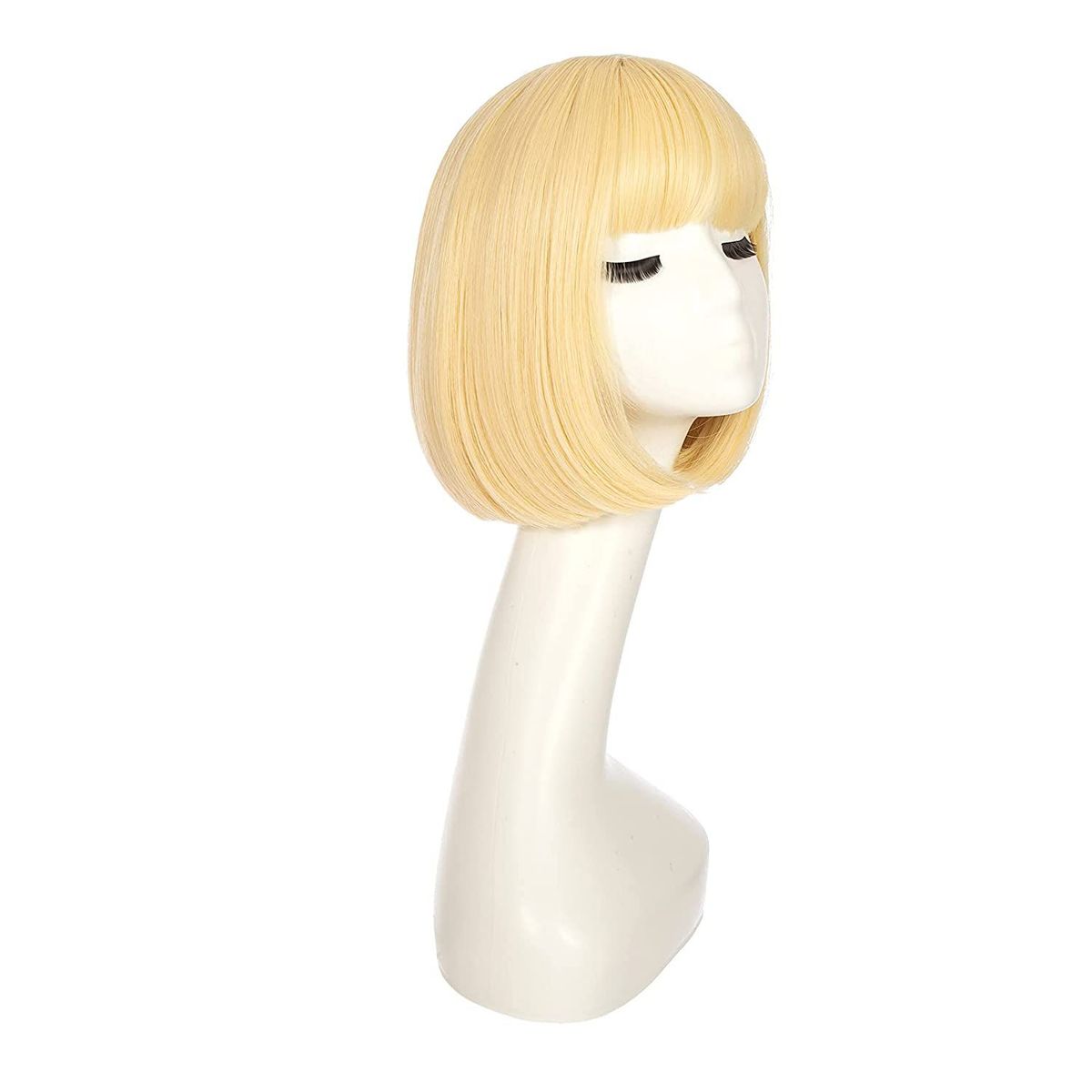 P&R APRECIOSDEREMATE - Peluca Corta Bob Rubio Extra Claro Fiesta Halloween Carnaval