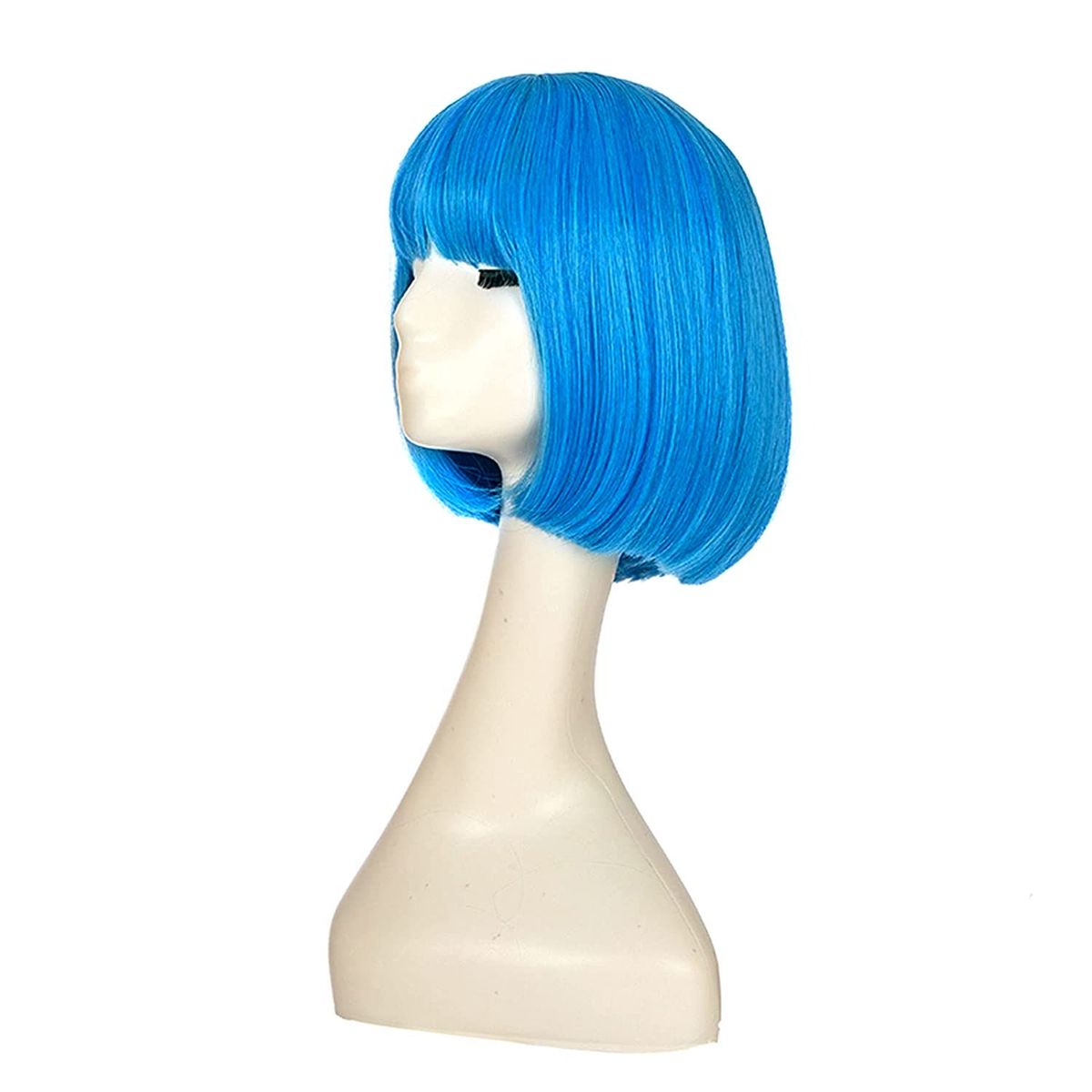 P&R APRECIOSDEREMATE - Peluca Corta Bob Azul Turquesa Fiesta Halloween Carnaval