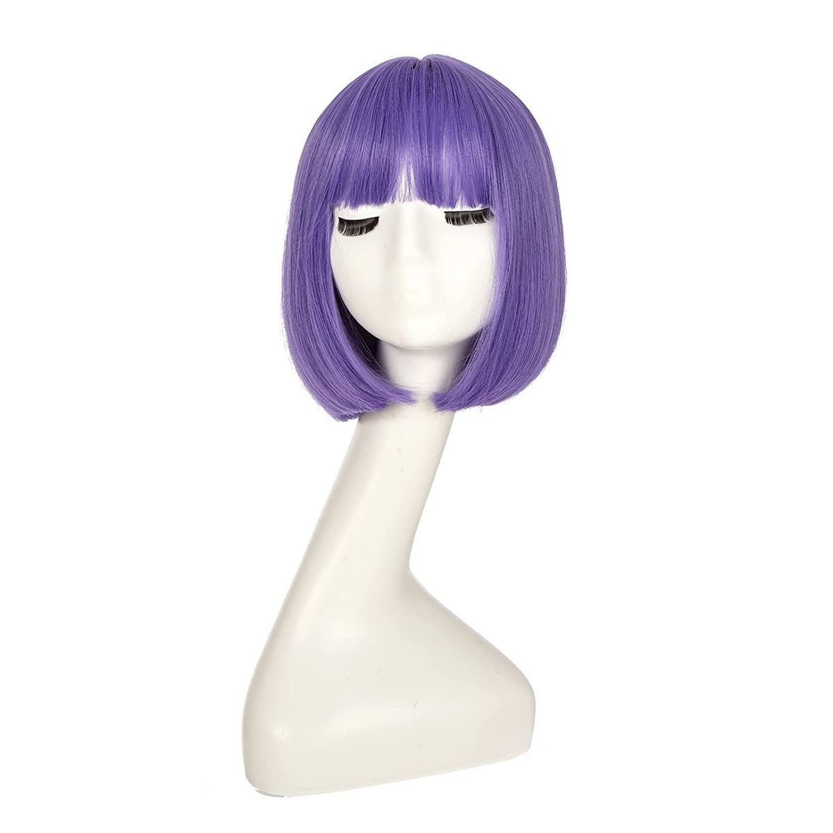 P&R APRECIOSDEREMATE - Peluca Corta Bob Morado Violeta Fiesta Halloween Carnaval