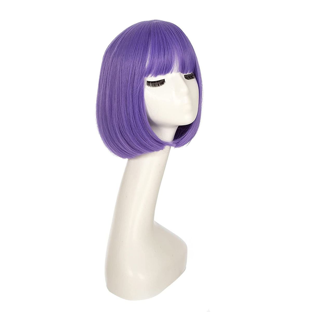 P&R APRECIOSDEREMATE - Peluca Corta Bob Morado Violeta Fiesta Halloween Carnaval