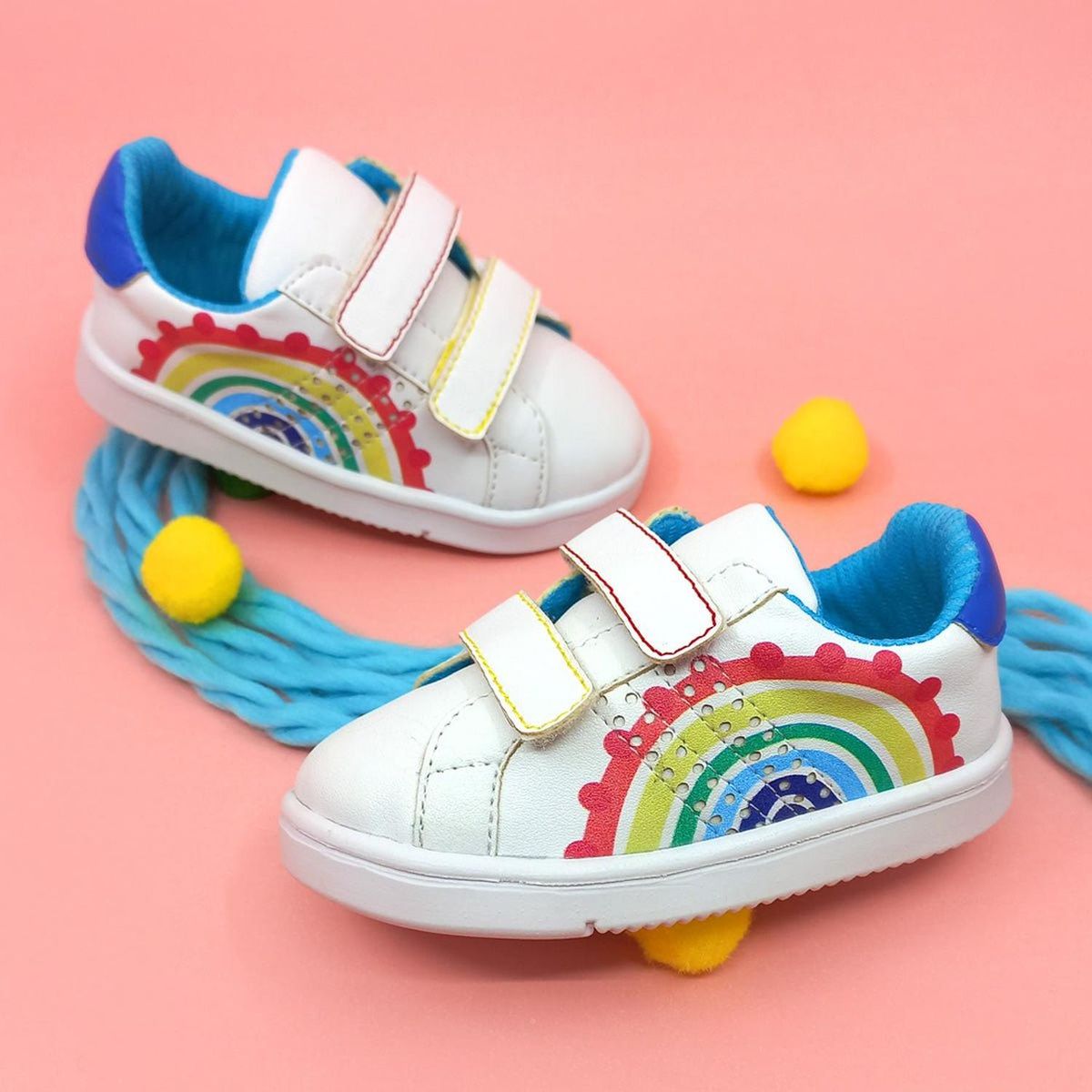 PAPOS - Zapatos Bebés Arco Iris - Crema_.
