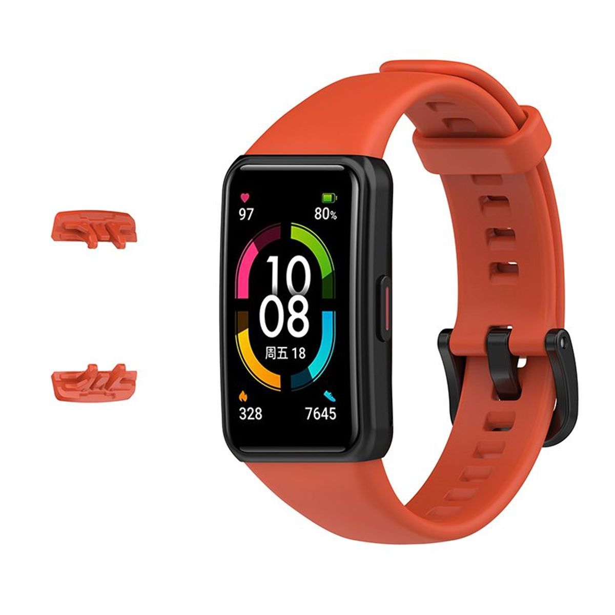 GENERICO - CORREA DE SILICONA PARA HUAWEI BAND 6/HONOR BAND 6 - NARANJA