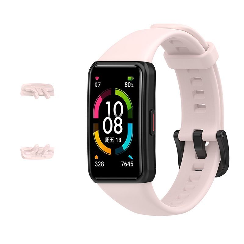 GENERICO - CORREA DE SILICONA PARA HUAWEI BAND 6/HONOR BAND 6 - ROSADO