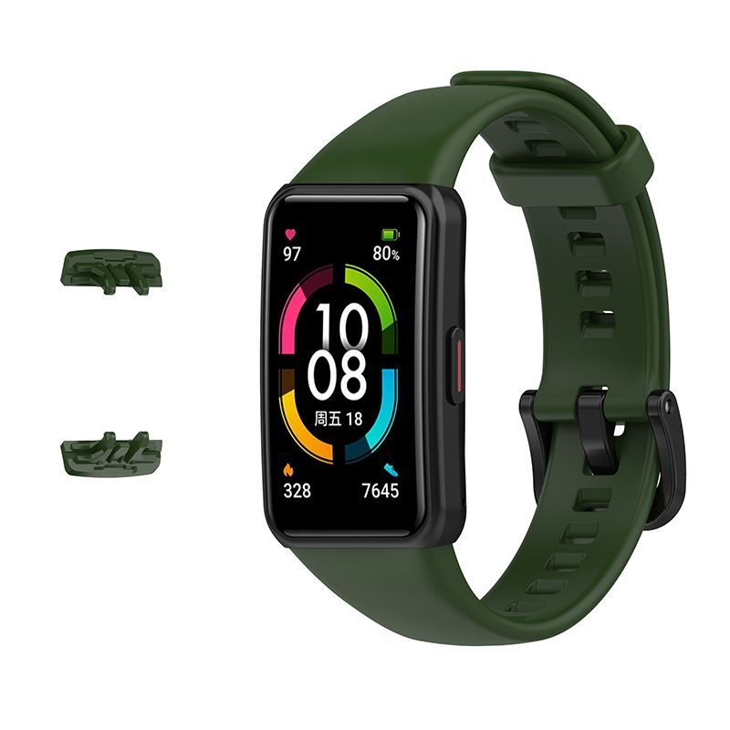 GENERICO - CORREA DE SILICONA PARA HUAWEI BAND 6/HONOR BAND 6 - VERDE OSCURO
