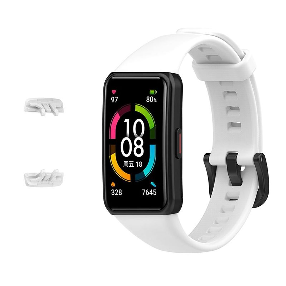 GENERICO - CORREA DE SILICONA PARA HUAWEI BAND 6/HONOR BAND 6 - BLANCO