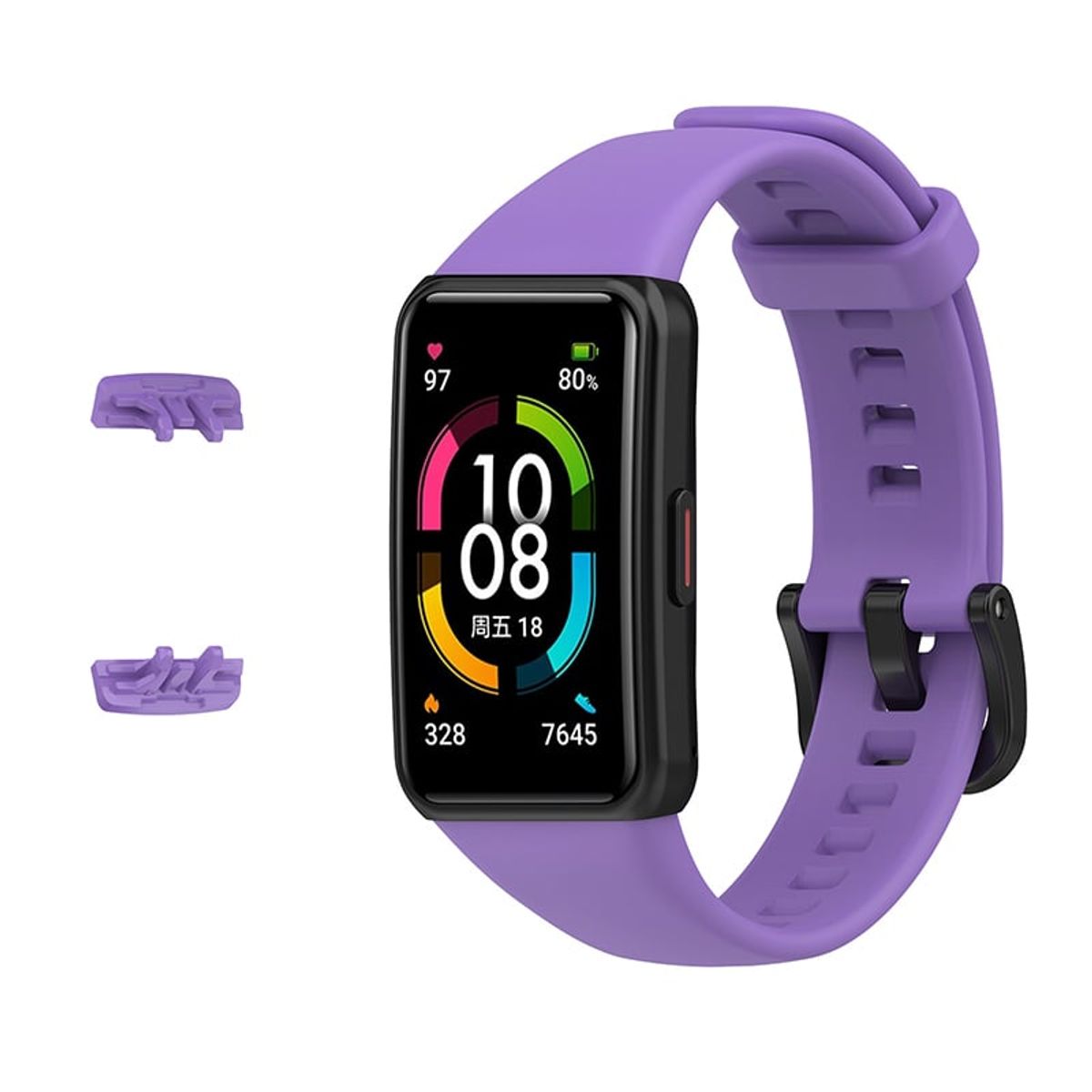 GENERICO - CORREA DE SILICONA PARA HUAWEI BAND 6/HONOR BAND 6 - LILA