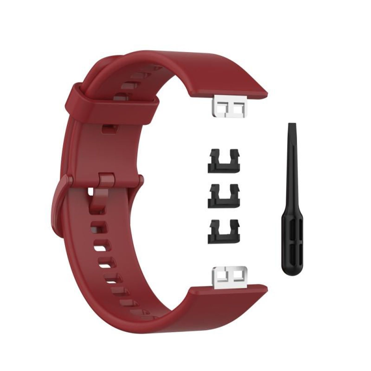 GENERICO - CORREA DE SILICONA PARA HUAWEI WATCH FIT - ROJO CEREZA