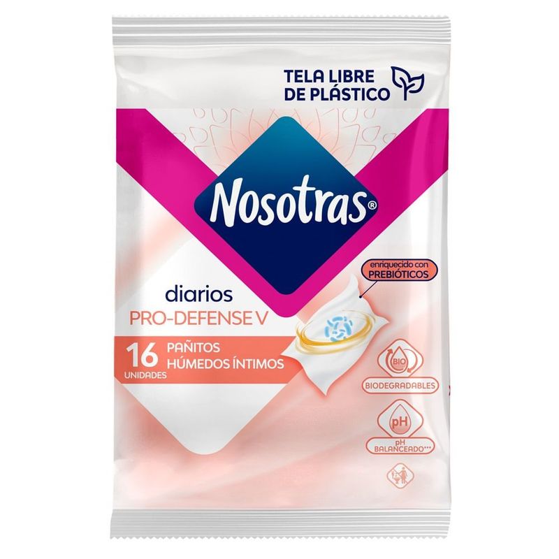 NOSOTRAS - Pañitos Intimos Nosotras Prodefense Prebioticos X 16und