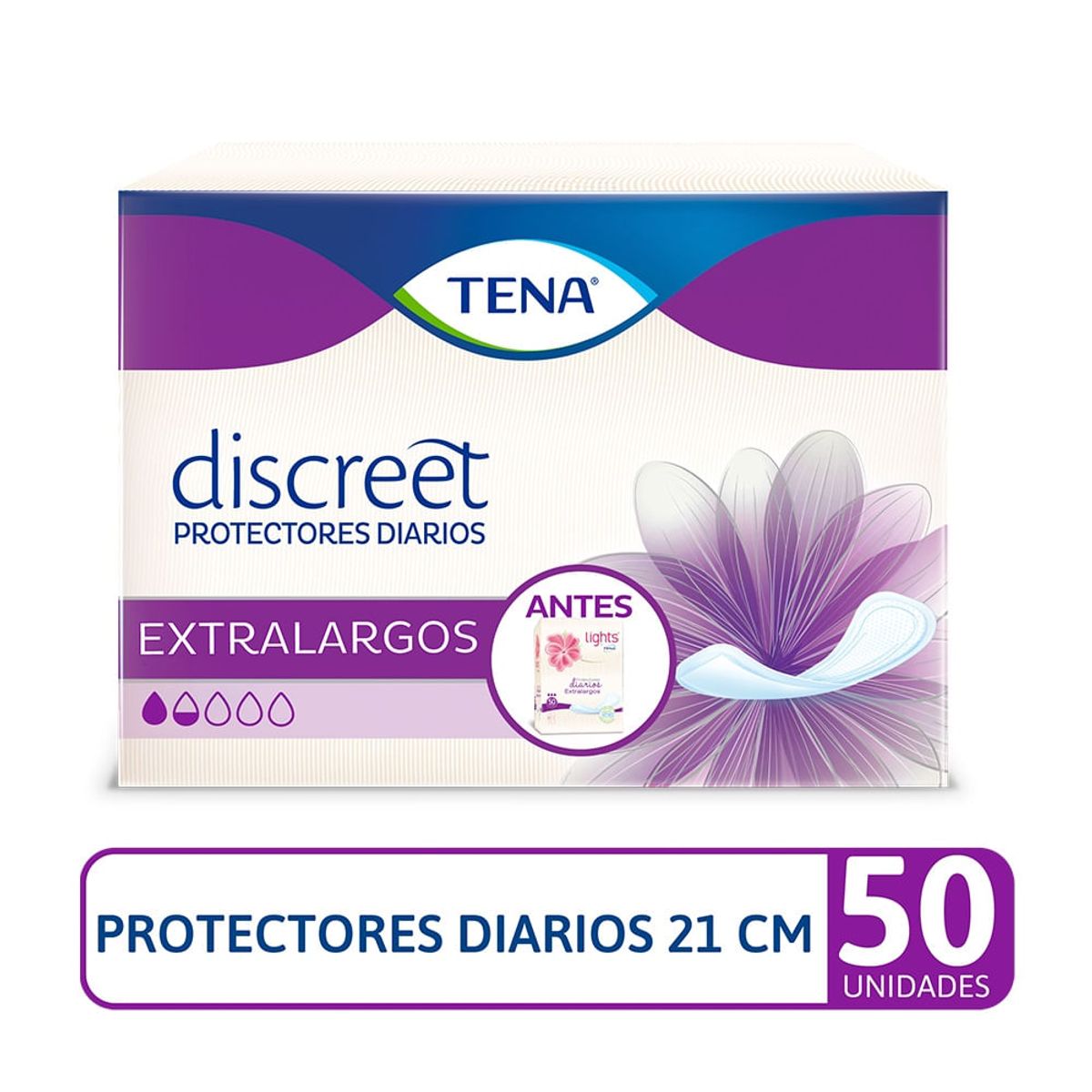 TENA - Protectores Lights Diarios Extralargos X 50und