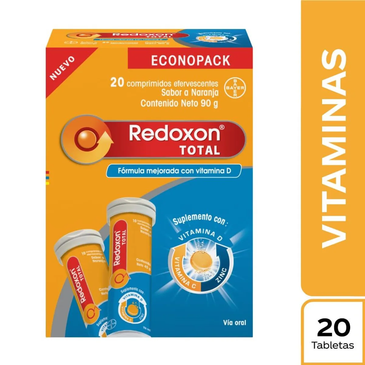 GENERICO - Redoxon Total Vitaminas C,d + Zinc X 20 Tabletas