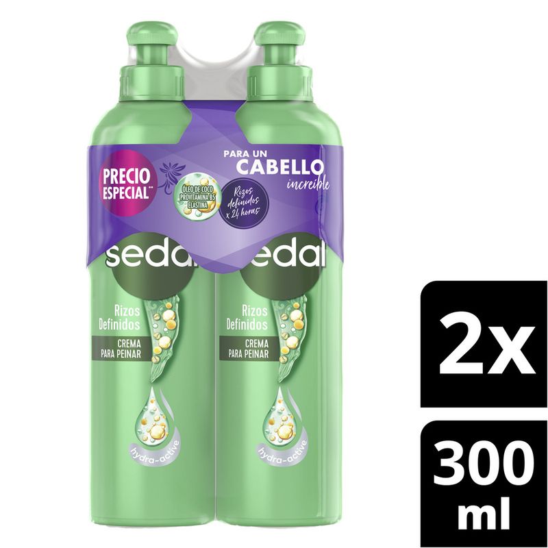 SEDAL - Crema Para Peinar Sedal Rizos Definidos X 2und X 300ml
