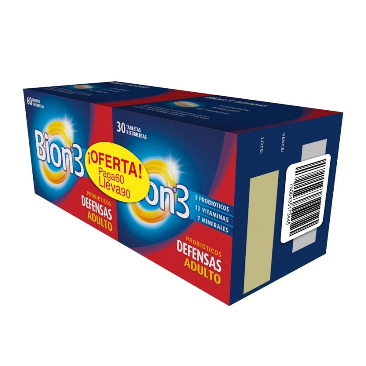 BION - Oferta Bion3 Adulto Probioticos Pague 60 Lleve 90 Tabletas