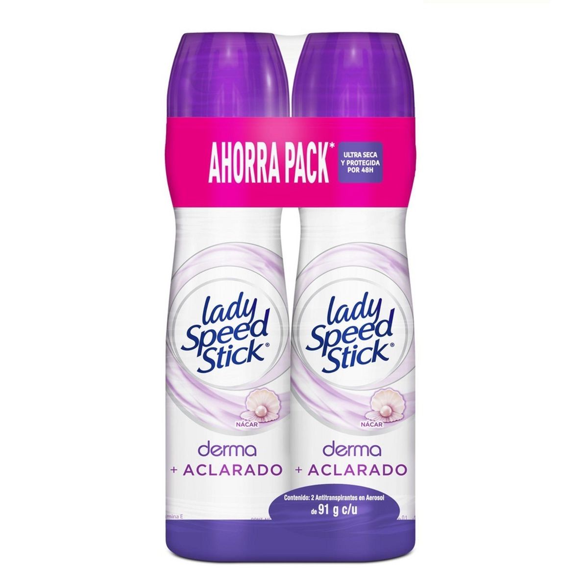 LADY SPEED STICK - Desodorante Lady Speed Stick Spray Derma+ Aclarado 91g x2und