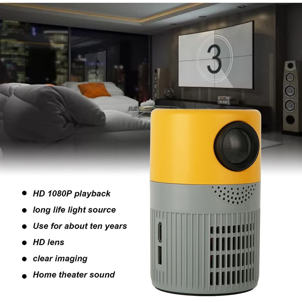 ONE PIXEL - Mini Proyector Led Portátil Hdmi 1080p Multimedia Y500