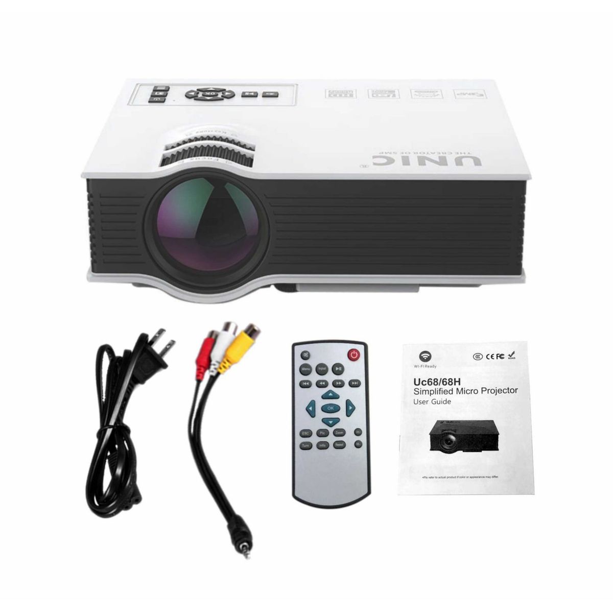 ONE PIXEL - Mini proyector uc68 portatil 1200 lumens 80 ans 1080 full hd