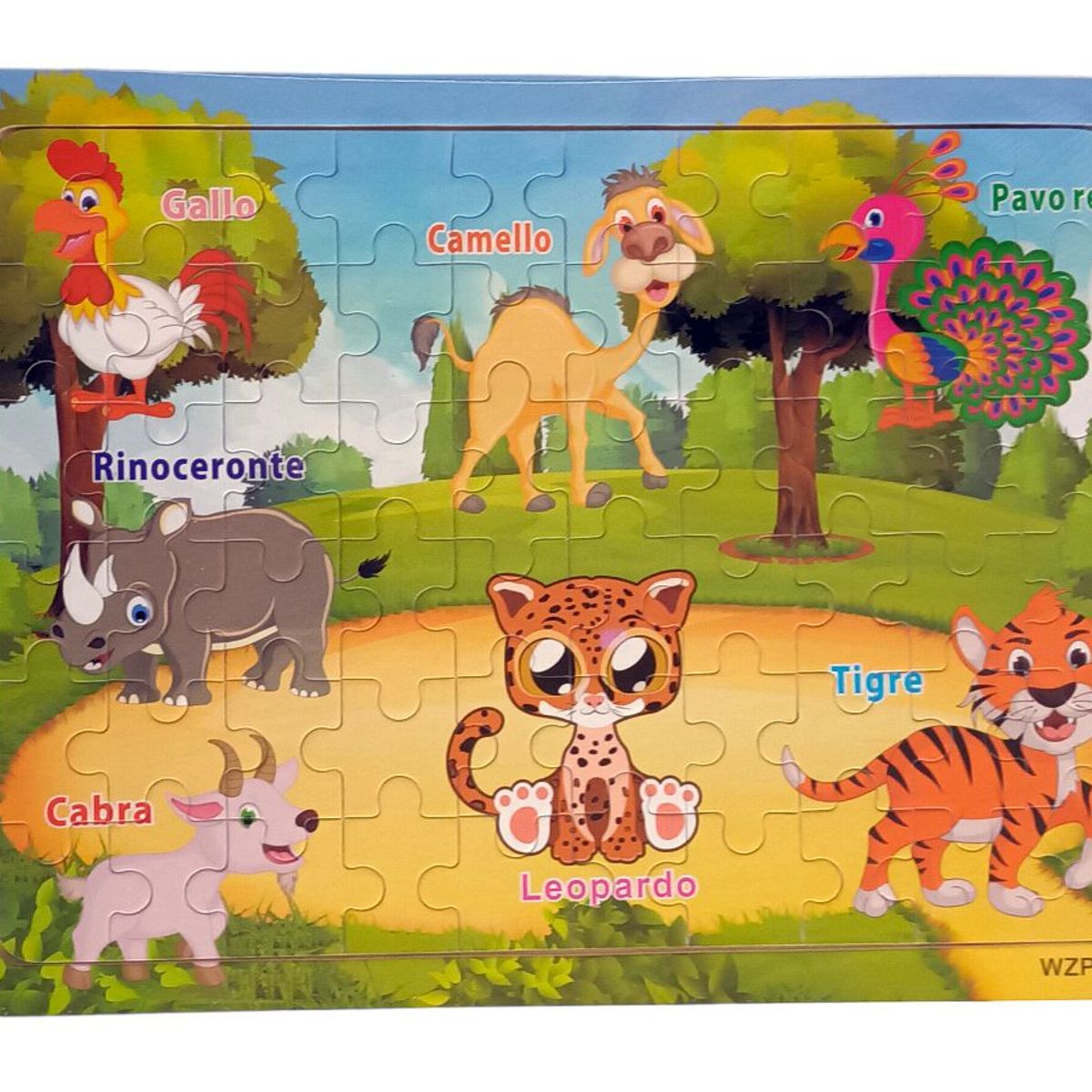 GENERICO - Super Rompecabezas Madera Animales X 60 Piezas