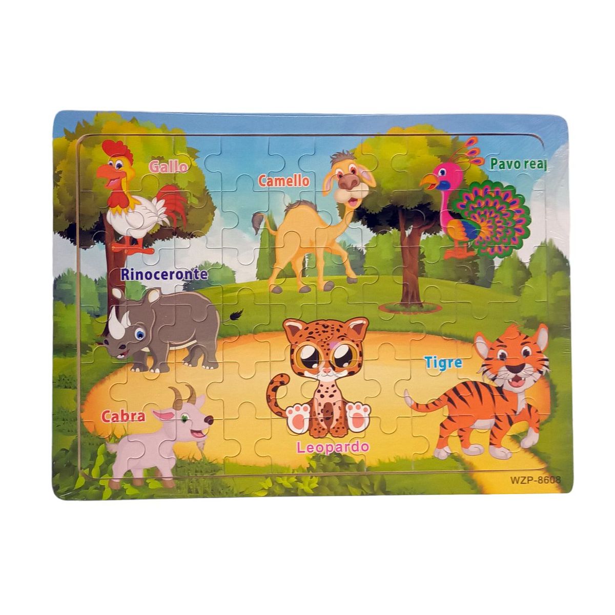 GENERICO - Super Rompecabezas Madera Animales X 60 Piezas