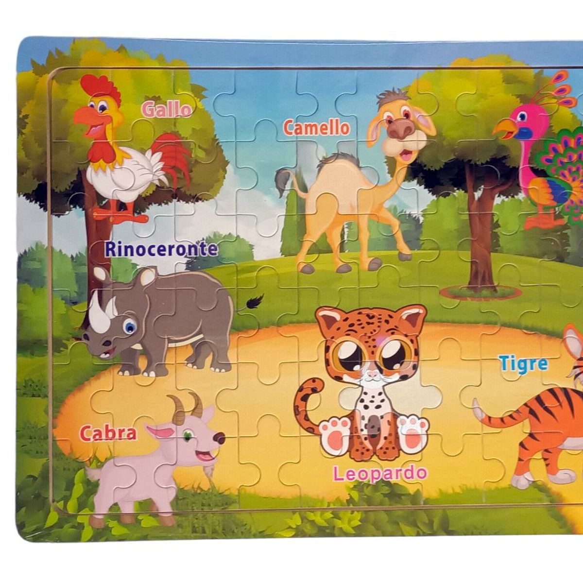 GENERICO - Super Rompecabezas Madera Animales X 60 Piezas