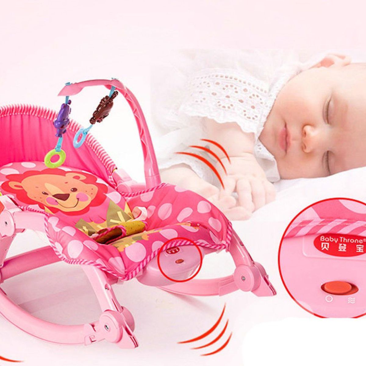 SUNBABY - Silla Bebe Vibradora Mecedora Grande 0-4 años Reclinable