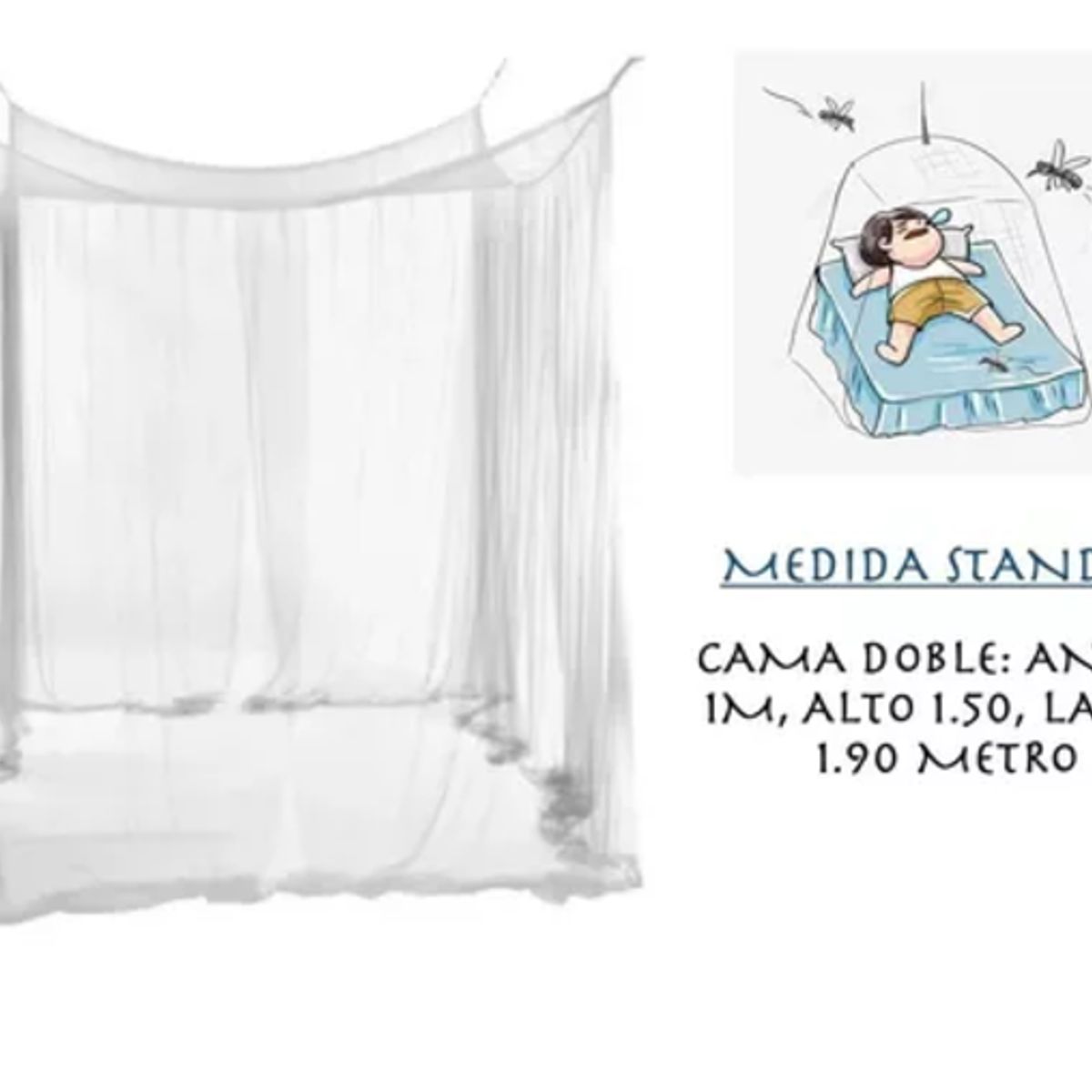 IKSA - Toldillo Mosquitero Cama Doble Blanco