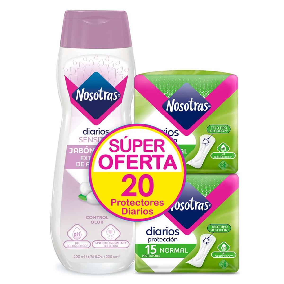 NOSOTRAS - Oferta Jabon Intimo Nosotras X 200ml+20 Protectores