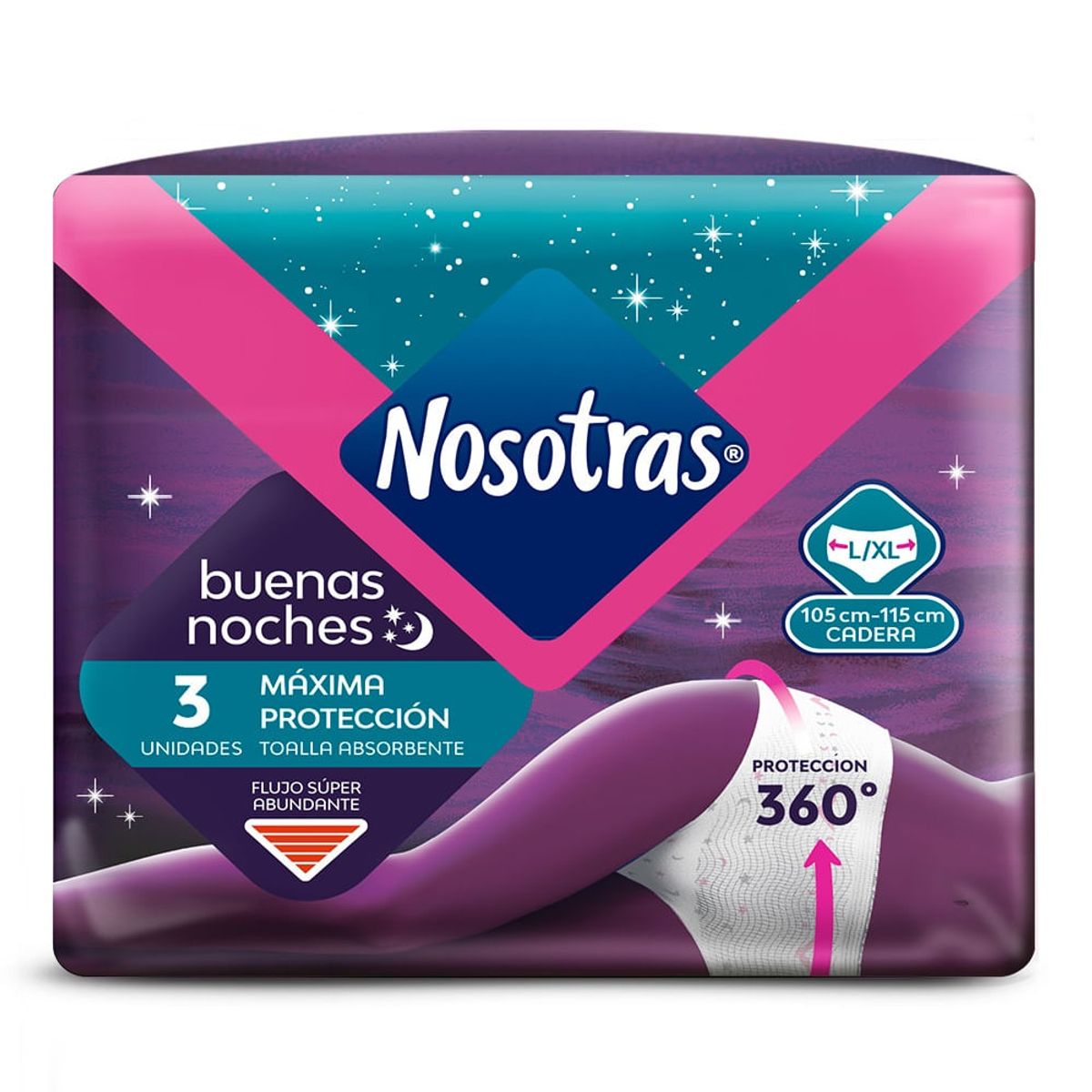 NOSOTRAS - Toallas Higienicas Nosotras Buenas Noches Talla L-xl X 3und