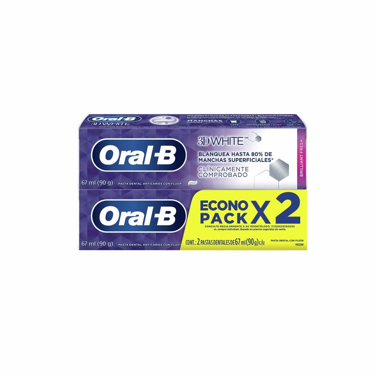 ORAL B - Crema Dental Oral-b 3d White X 90g X 2und