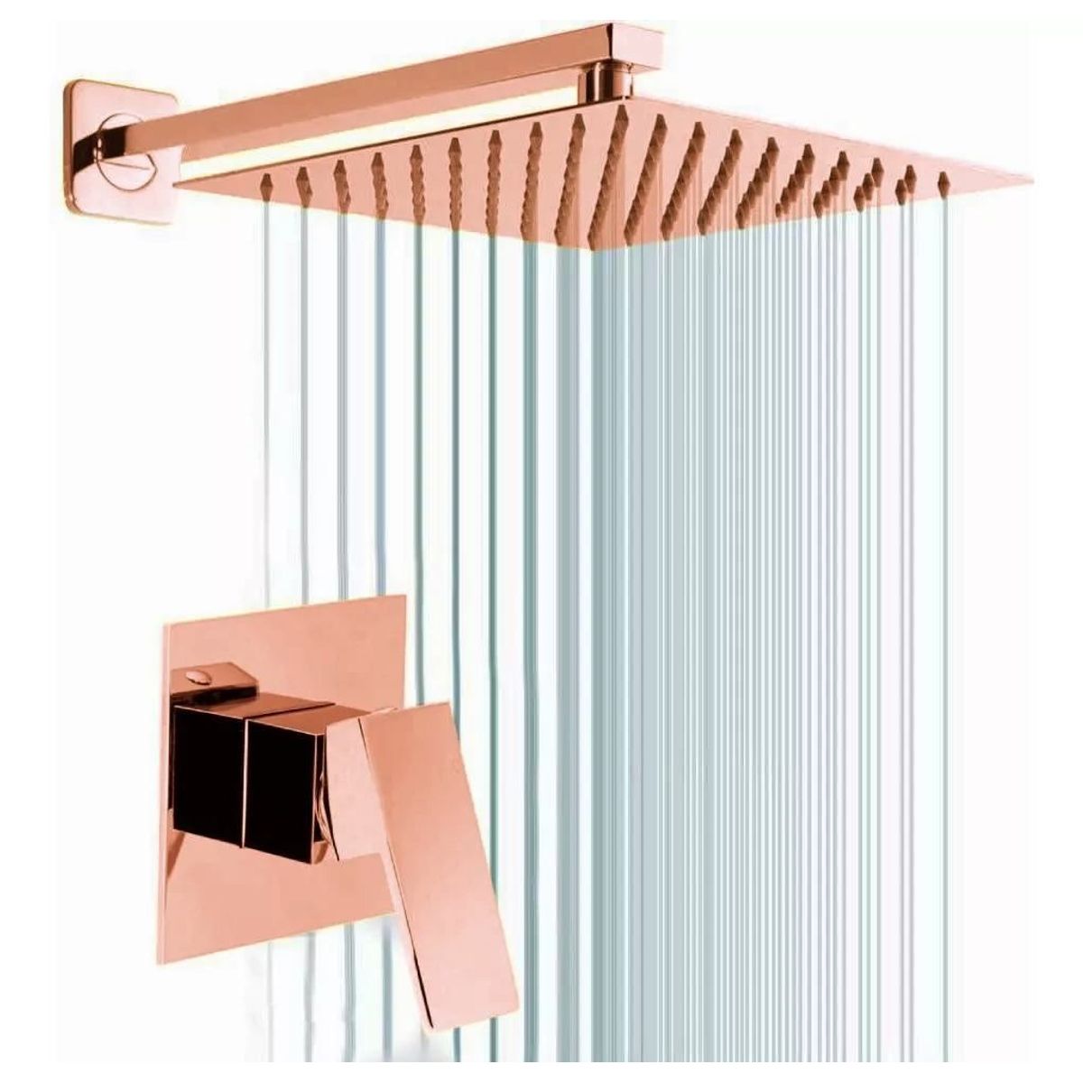 GENERICO - Kit Regadera 30cm Rose Intense Mezclador Perfección Tames Oro